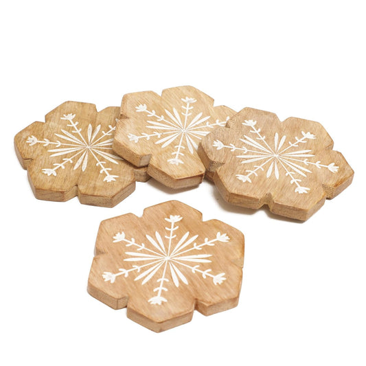 POSH-DIKUR Handcrafted Floral Wooden Coasters