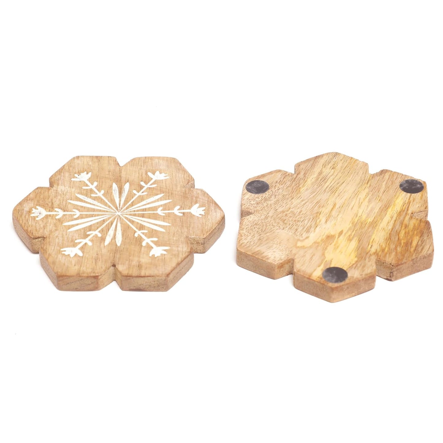 POSH-DIKUR Handcrafted Floral Wooden Coasters