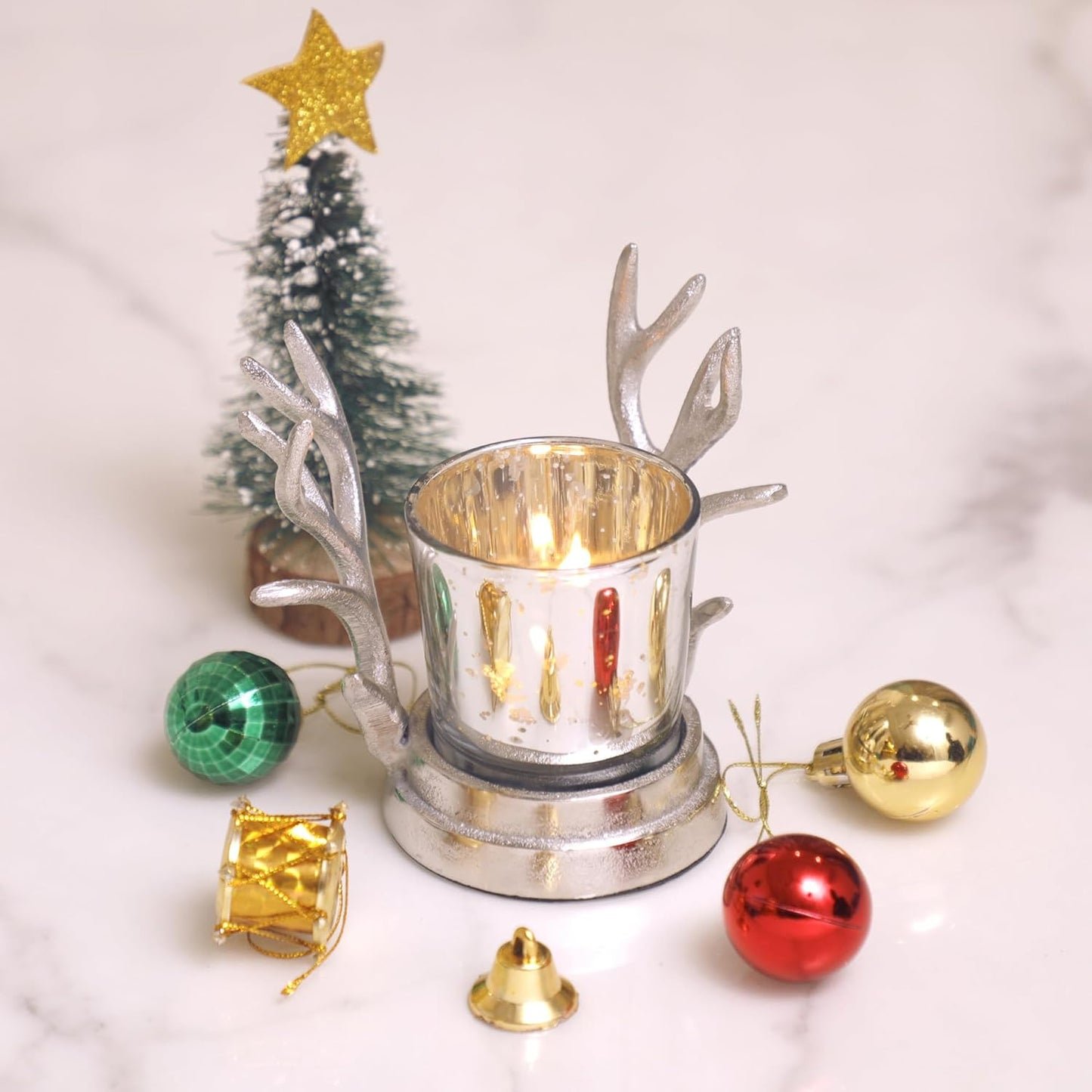 POSH-DIKUR Xmas Reindeer Tea Light Candle Holder