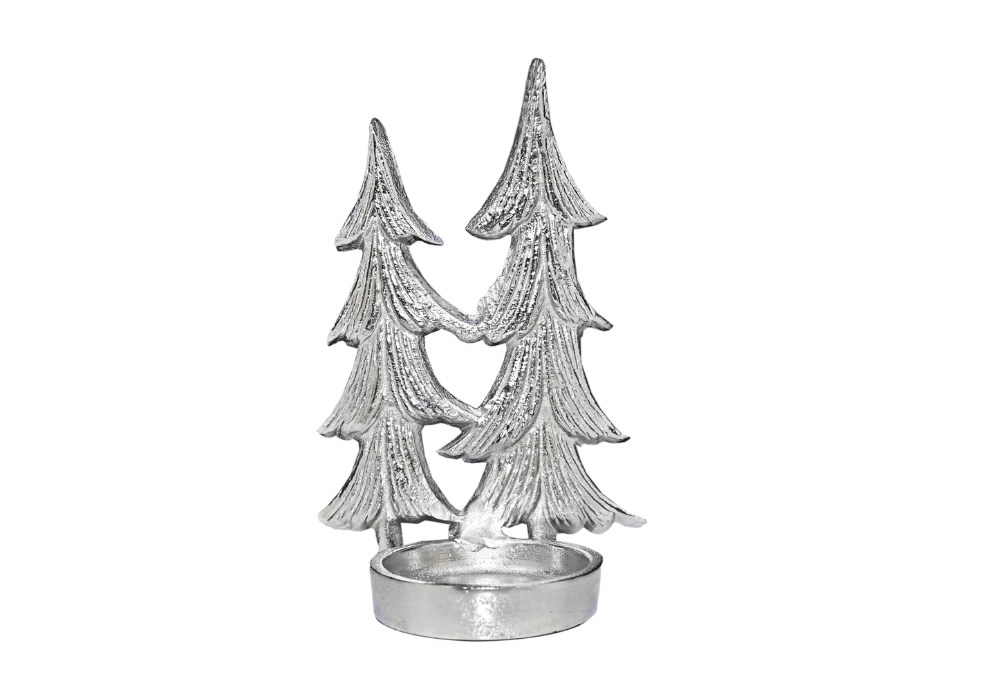 POSH-DIKUR Twin Christmas Tree Tea Light Candle Stand with Glass Votive