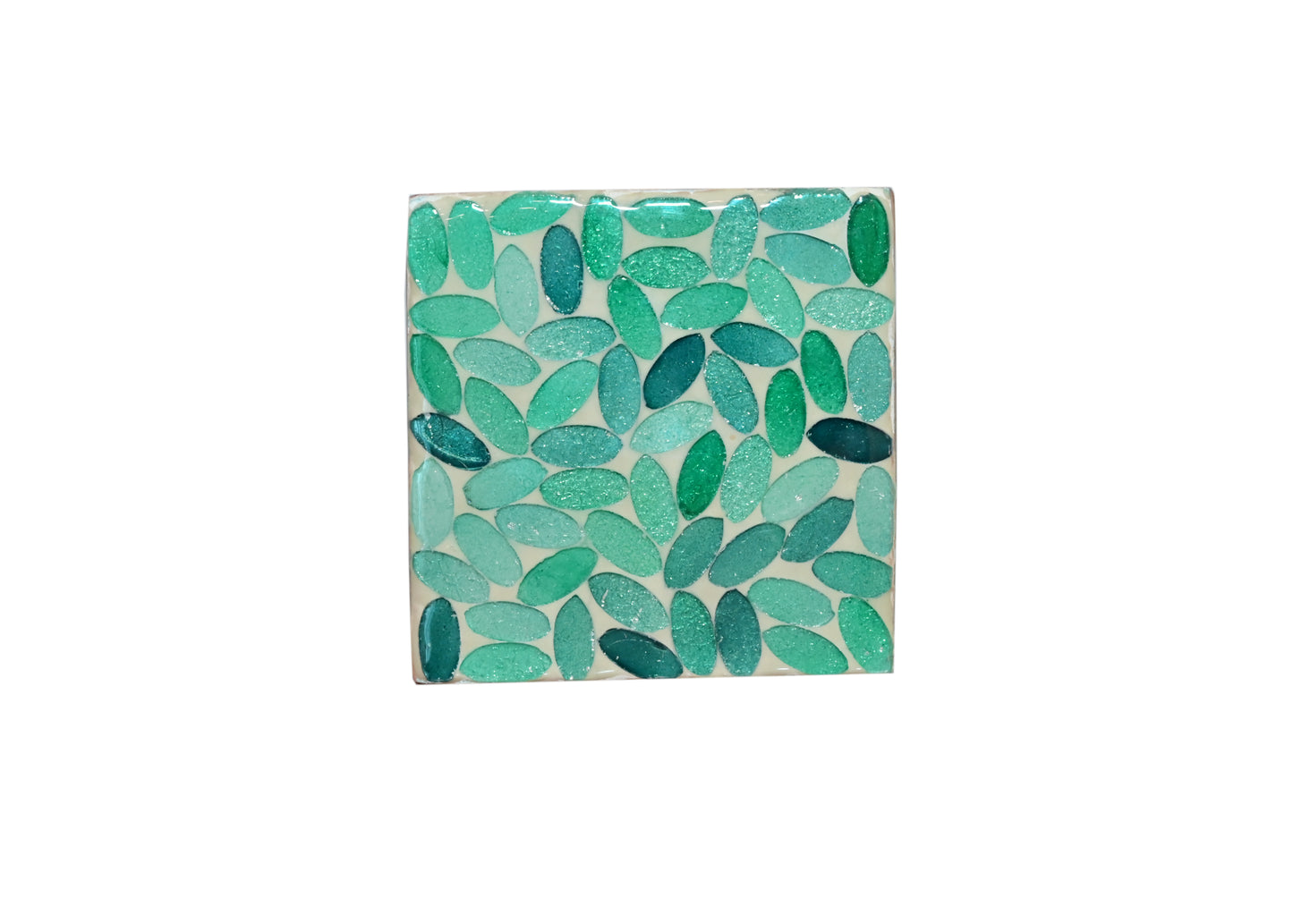 POSH-DIKUR Handmade Turquoise Coloured Leaves Wooden Coasters