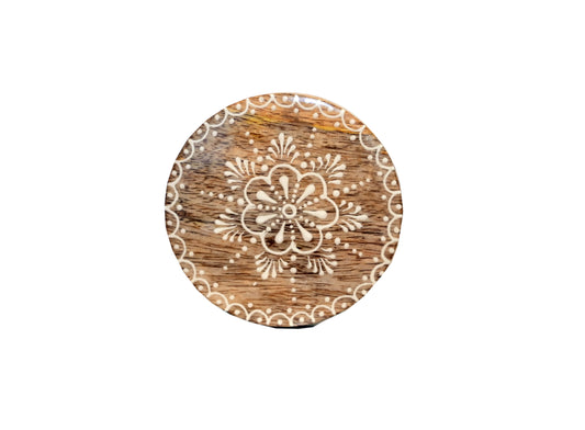 POSH-DIKUR Handmade Boho Wooden Coaster Set
