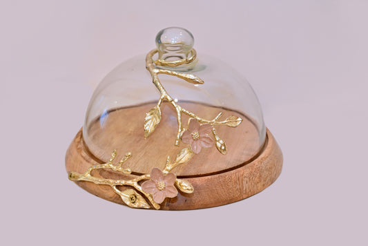 Cake, Bread, Pastry Stand with Decorative Glass Cloche