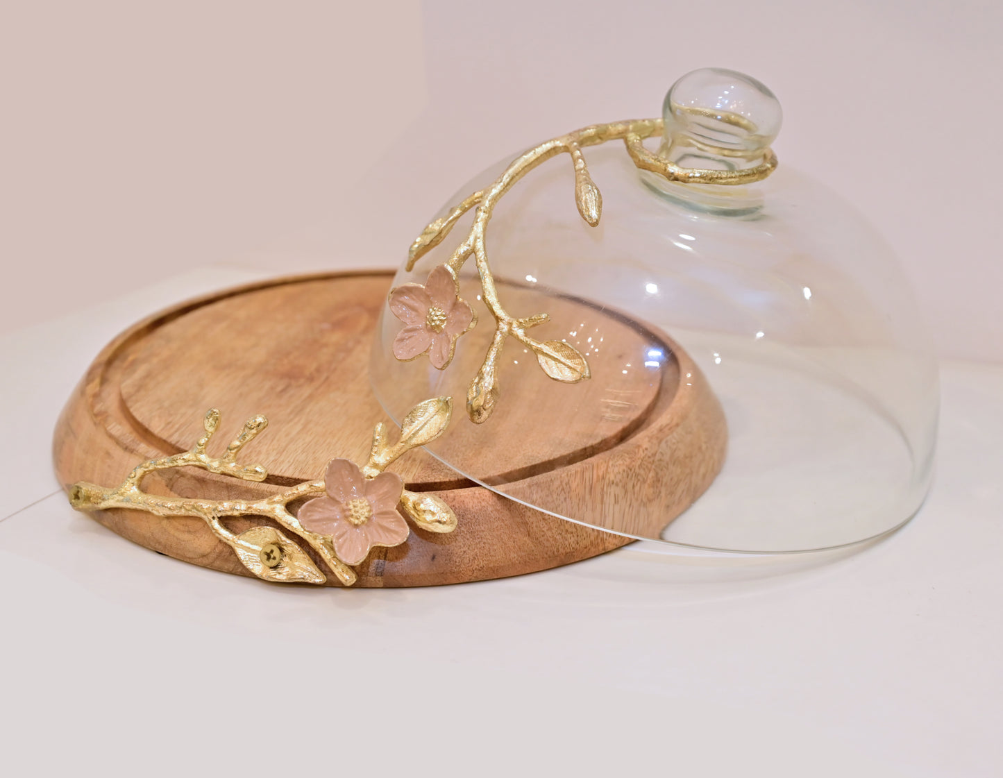 Cake, Bread, Pastry Stand with Decorative Glass Cloche